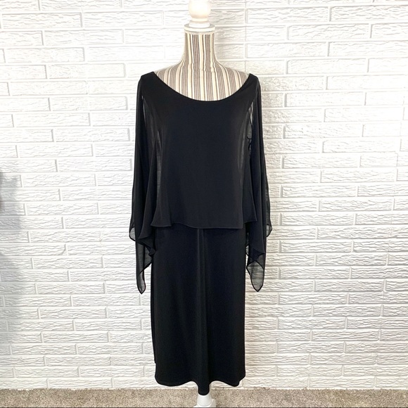 Glamour Nights Dresses & Skirts - Glamour Nights Black Cold Shoulder Sheer Dress